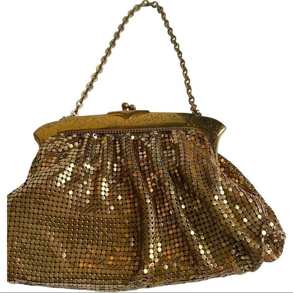 Antique Vintage Whiting & David Antique Gold Mesh Bag with Change Purse - Picture 5 of 16